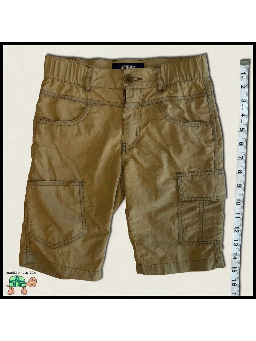 OCHENTA Boys Quick Dry Cargo Shorts | Elastic Waist | Size 5 | EUC